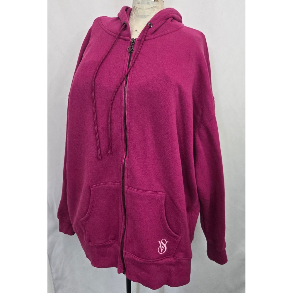 Victo­ria's Secret On Point Fuchsia/Magenta Zip Hoodie LG‎ Athleisure Streetwear
